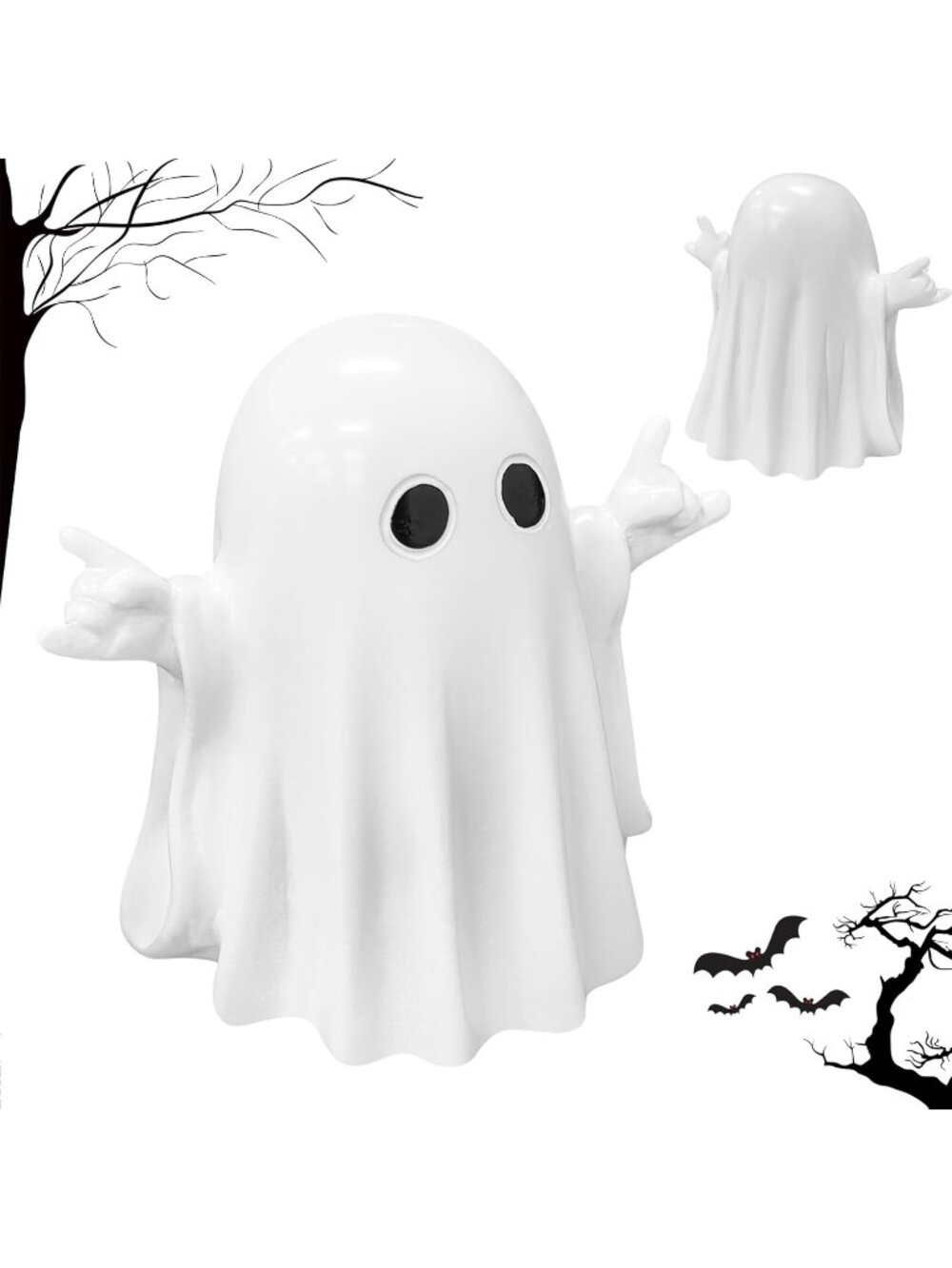 Halloween White Rock Ghost Figurine for Gift Prop Home Decor Ghosts Halloween